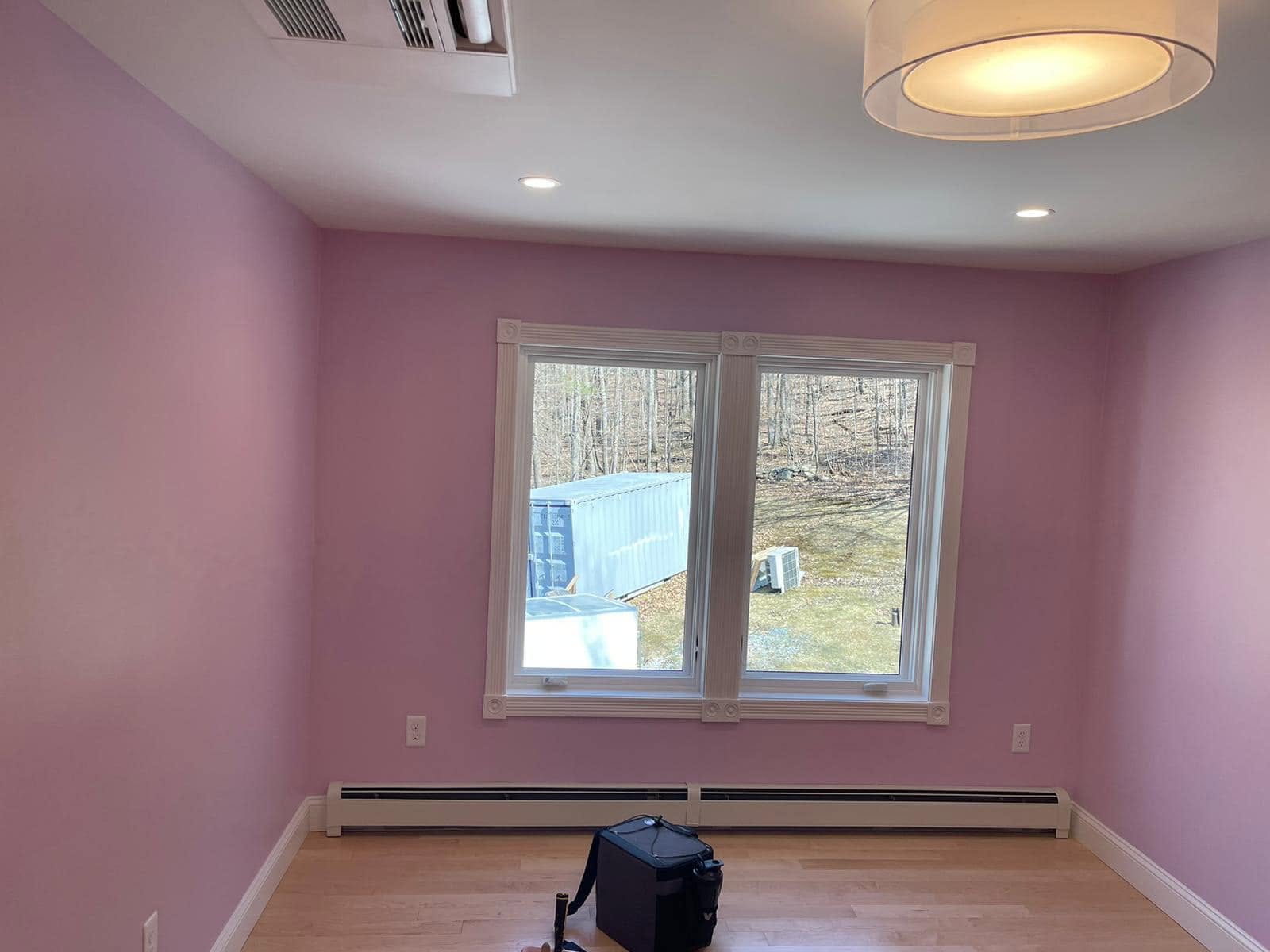 Pink interior bedroom painting